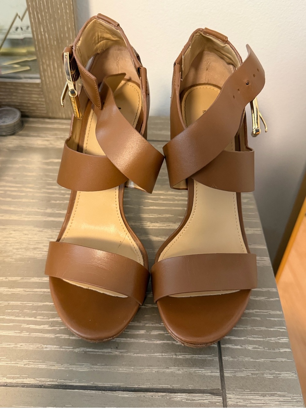 MICHAEL Michael Kors Brown Strappy Block Heel Sandals